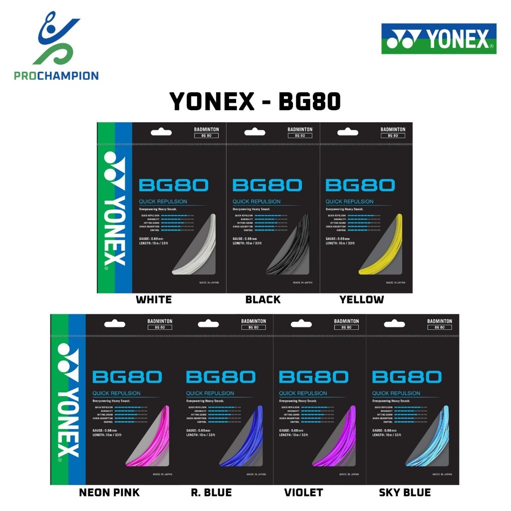 ZIZISHOP Yonex Bg80 Bg 80 Power Sp Senar Badminton Original