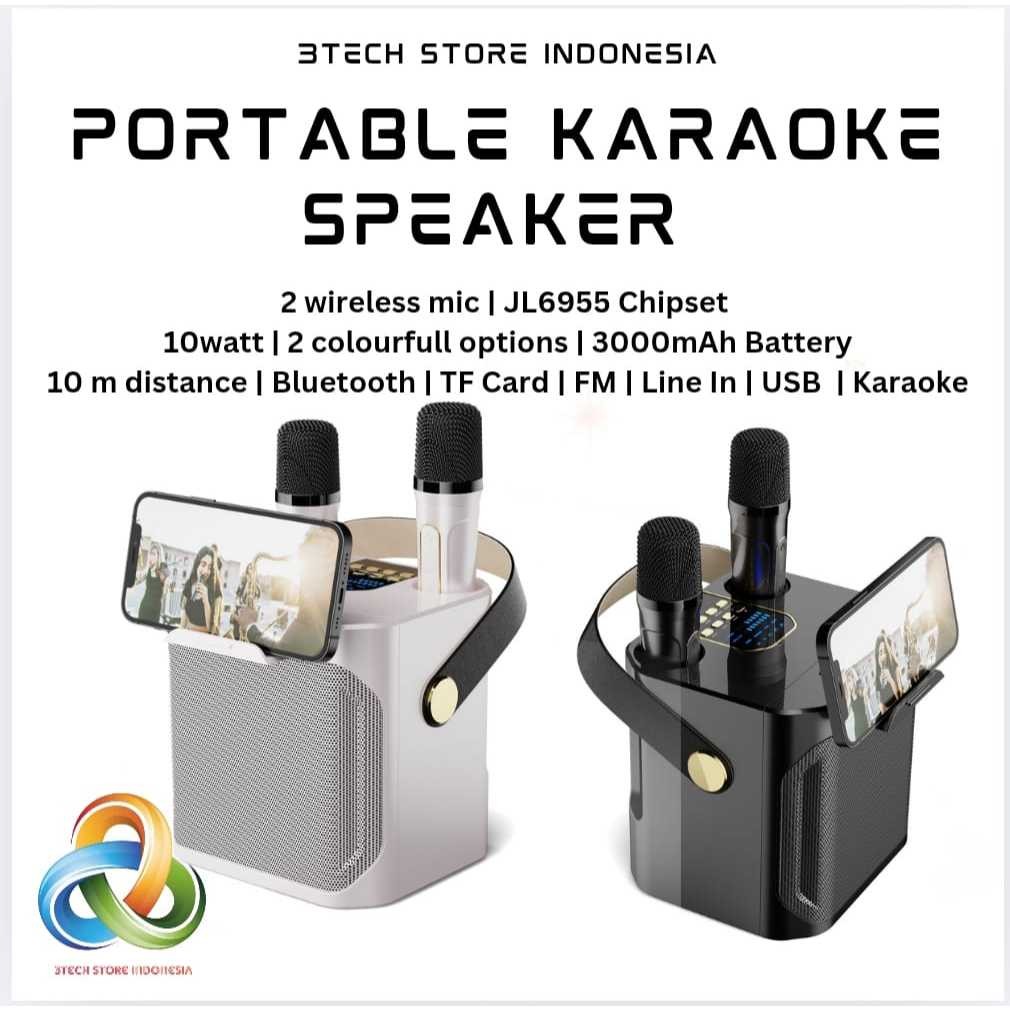 Koleer Karaoke Set Home TV Wireless 2 Mic Speaker /Portable Karaoke  Bluetooth Speaker /