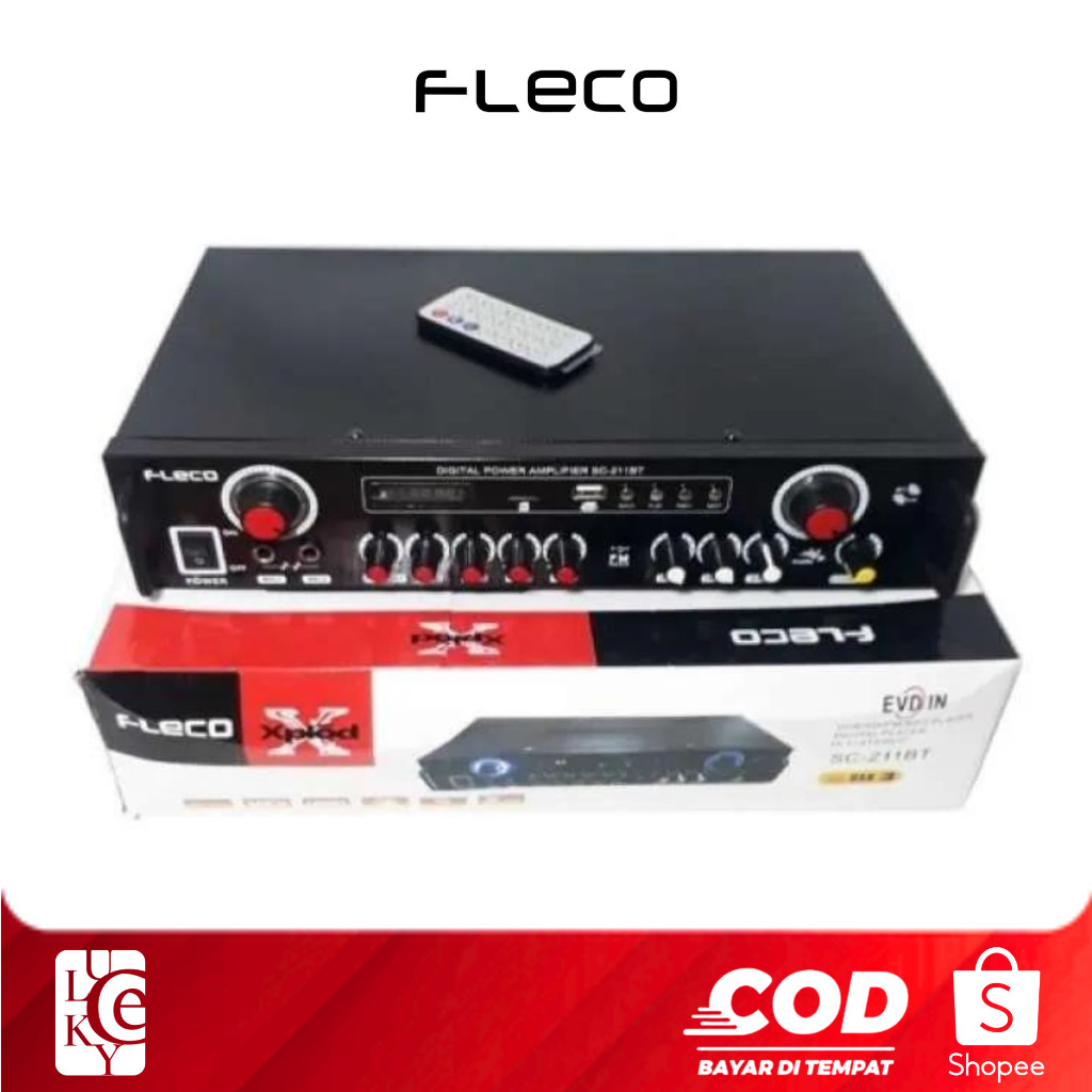 Amplifier FLECO SC-211BT Bluetooth Stereo Karaoke + Mp3 player + Radio