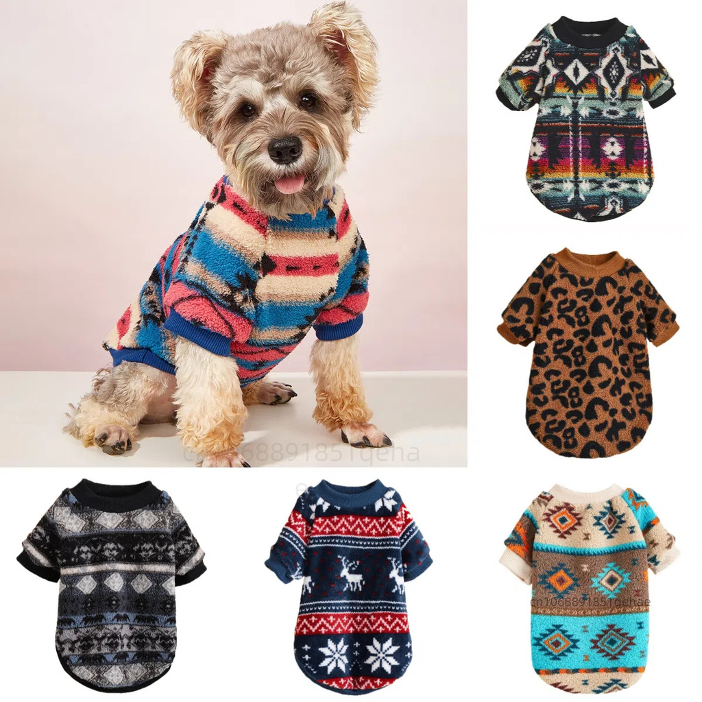 Plush Cat Dog Hooes Thicken Pet Sweaters Autumn Winter Cat Puppy Clothes for Small Dogs Cats Kitten 