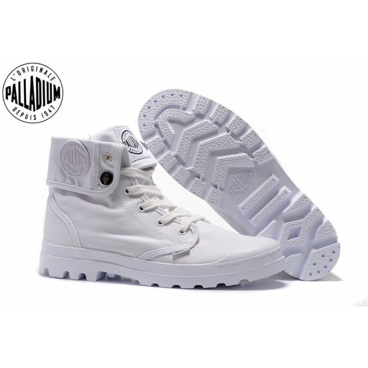 PALLADIUM Pallabrouse All White Sneakers Men High-top Walking Ankle Boots Canvas Casual Shoes Men Ca