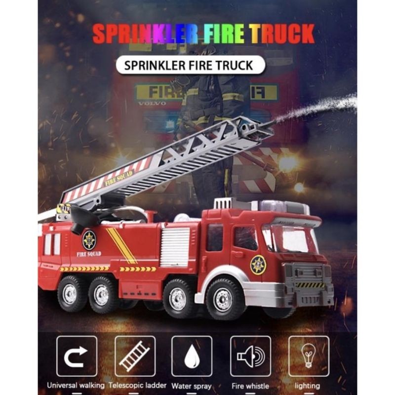 (jumbo besar) Mobil Pemadam Kebakaran Mainan anak laki Cowok / Truck Fire Damkar Sirine BIO CAR