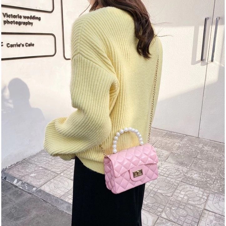 (FYA) Tas Jelly Glossy Mini Pearl | Tas Glossy Mutiara | Glossy Mutiara