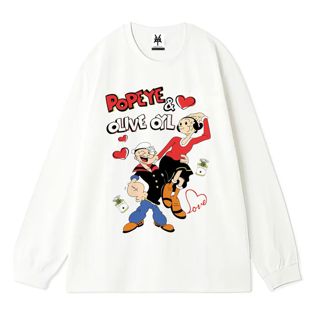 Patternmerch "popeye and olive" Oversize T-Shirt | Longsleeve Oversized | Kaos