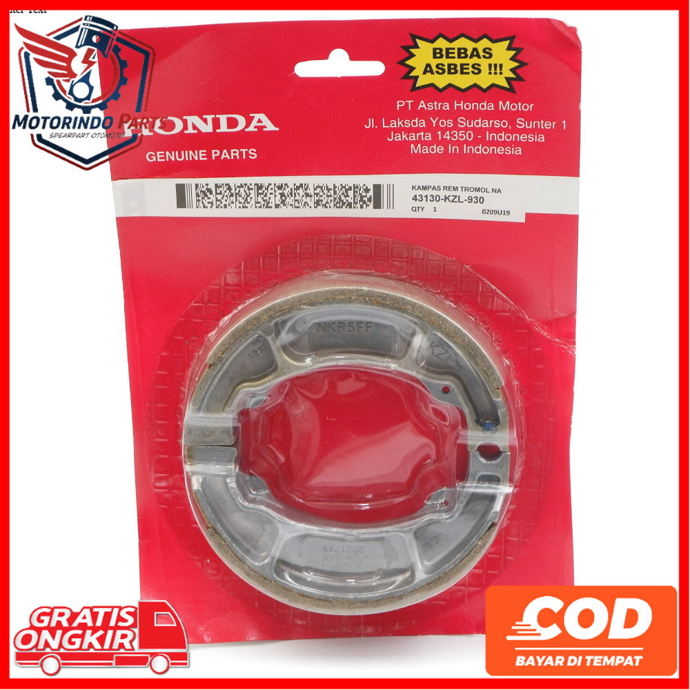 kampas rem motor honda beat Kampas Rem Tromol Belakang Honda Beat KZL sparepart