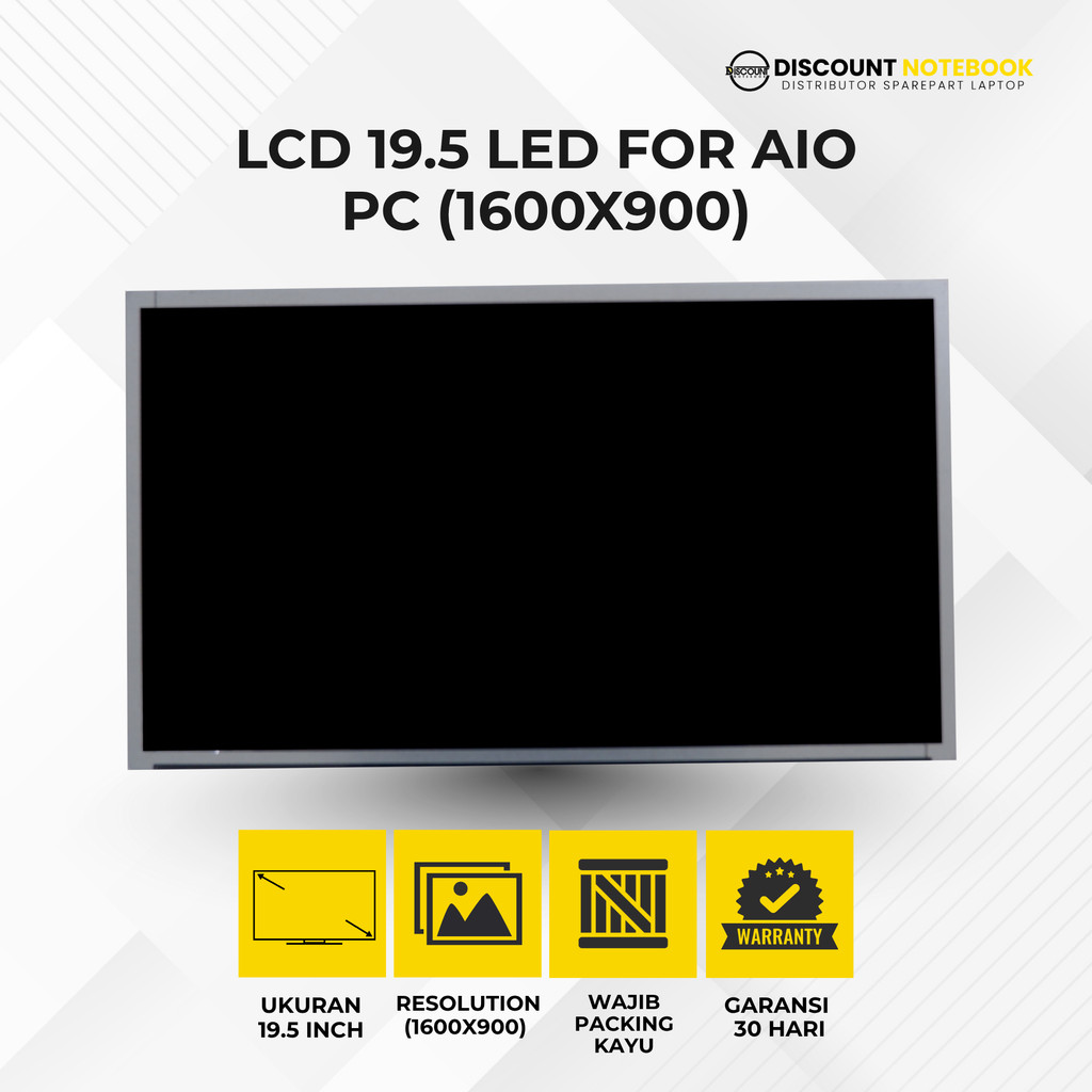 LCD LAPTOP LED AIO 19.5 INCH UNTUK PC AIO 1600x900 BARU [GARANSI 1 BULAN]