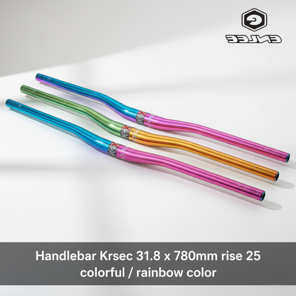 Krsec Handlebar Stang Sepeda MTB 31.8x780mm Rise 25mm Oversize Alloy Colorful Rainbow Original