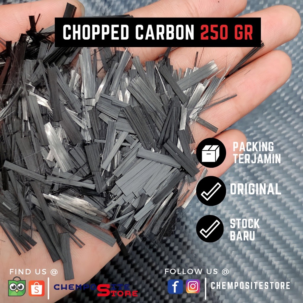 carbon forged chopped - serat carbon fiber chopped forged 15mm 250gr - karbon cincang fiber forget 1