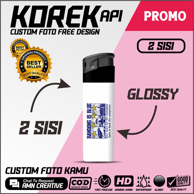 KOREK CUSTOM Korek Custom PERSIB B2B Bebas Gambar | Korek Cricket Custom