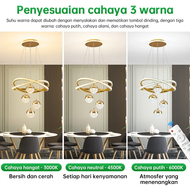 Lampu Gantung Minimalis Kristal Lampu Hias Gantung Ruang Tamu Lampu Gantung Ruang Makan