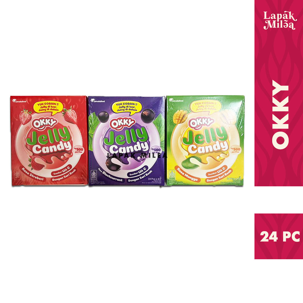 Okky Jelly Candy Permen Lunak 1 Box Isi 24 Aneka Rasa