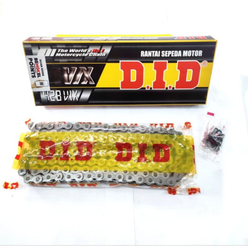 Rantai DID Sealed Chain 428 VIX 130 Hitam Original Rantai O Ring