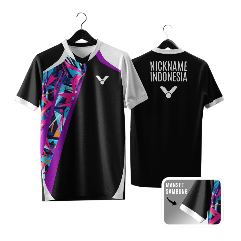 Jersey Badminton Victor Indonesia Free Request Nama Punggung Drifit Premium ABsport