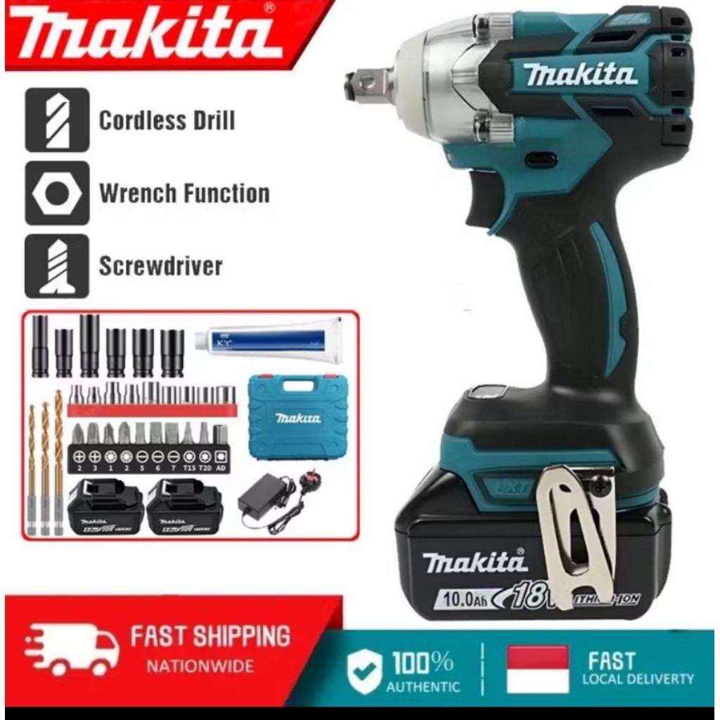 MAKITA Cordless Makita Impact Wernch Impact Baterai Mesin bor Pembuka baut.
