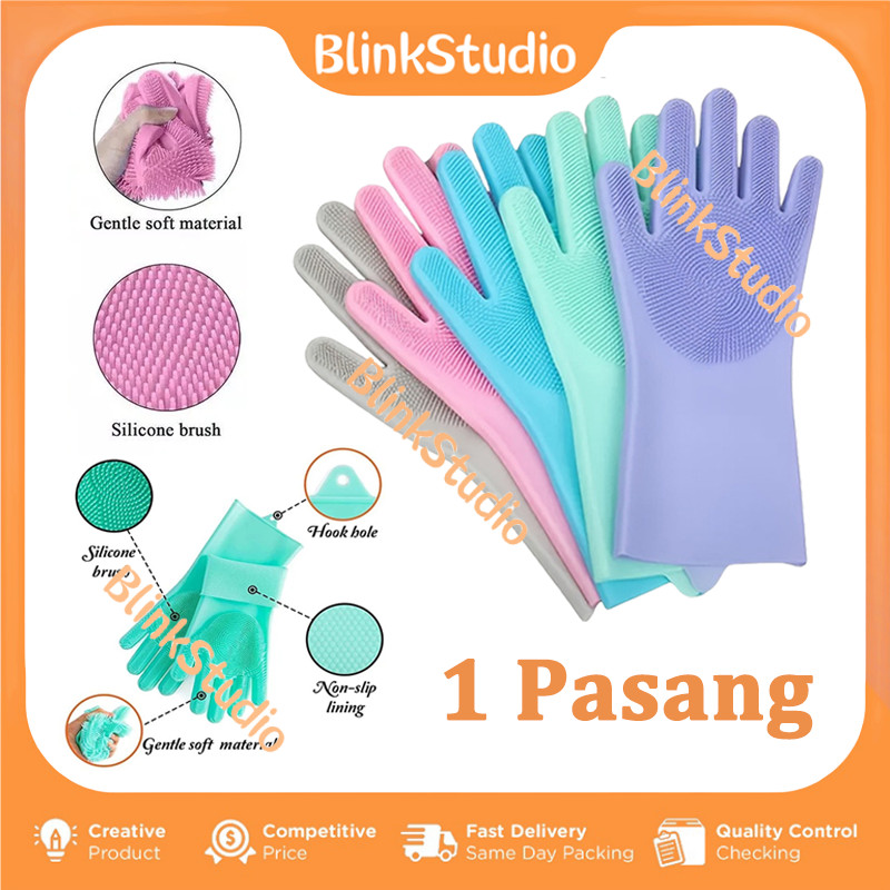 Sarung Tangan Cuci Piring / Sarung Tangan Cuci Piring Silikon Multifungsi