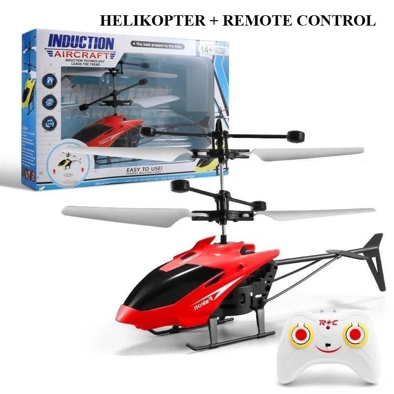 Mainan Anak Helikopter Remote Control Dan Sensor Tangan Mainan Helikopter Terbang Charger RC Origina