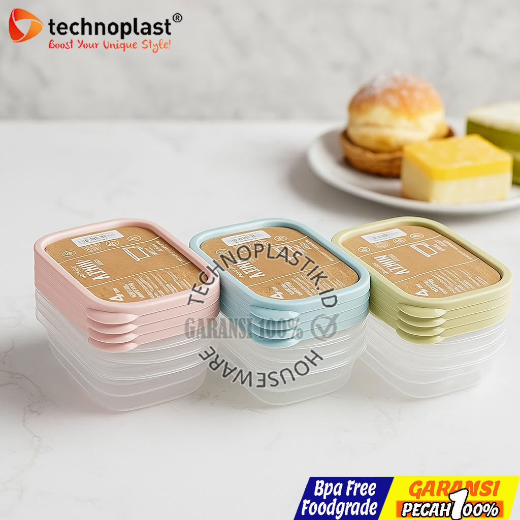 TECHNOPLAST New Azumi Kotak Penyimpanan Of 4Pcs Sealware Serbaguna 300Ml & 450Ml