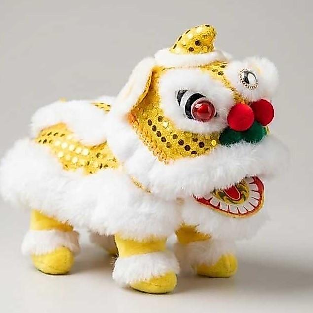 Mainan Anak Barongsai Elektrik Premium Pajangan Boneka Lion Dance LED Tarian Singa Keberuntungan Toy