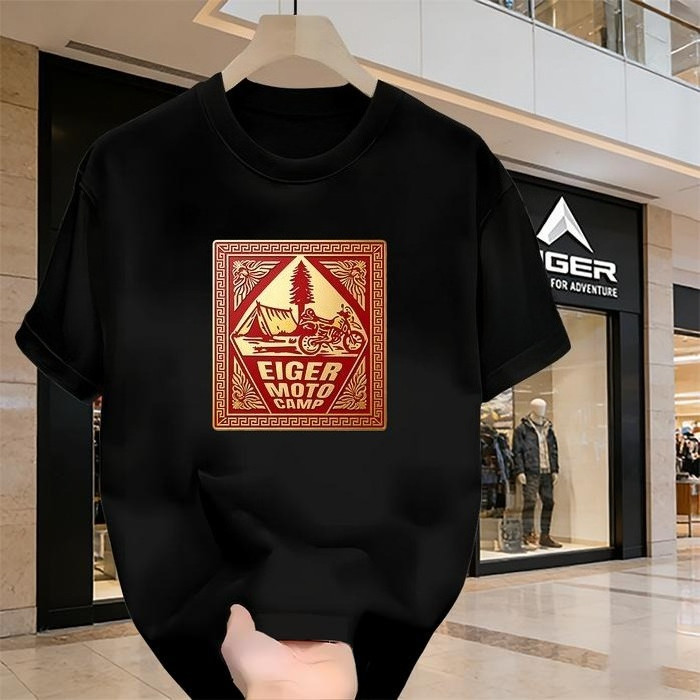 COD Kaos Eiger Moto Camp Merah Emas | Kaos Adventure Pria Eiger Premium Nyaman - hitam, S-5XL