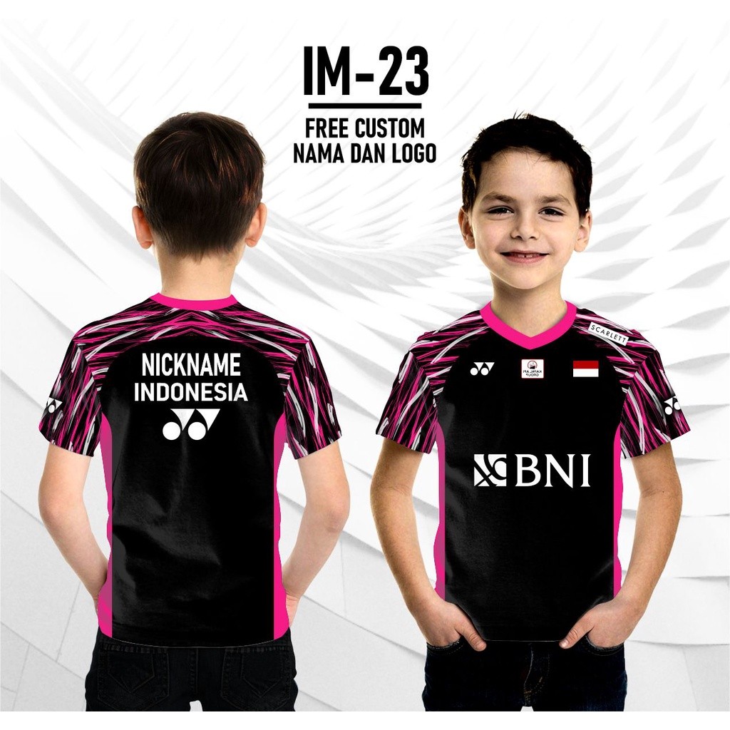 Jersey badminton yn ganda putra indonesia masters open anak baju kaos bulu tangkis fajar rian S-2XL