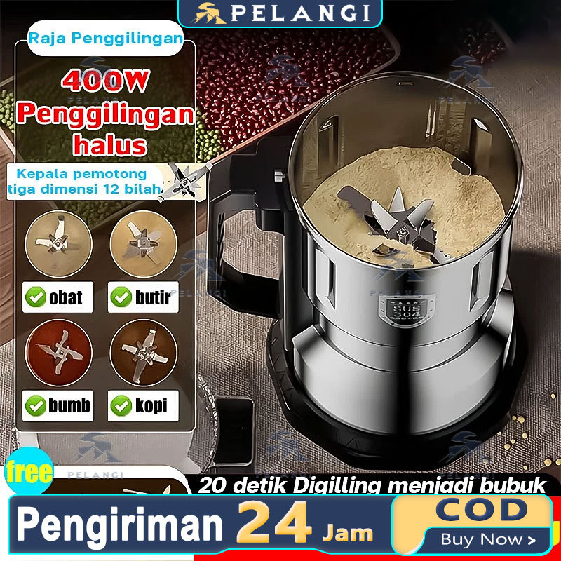 Batu bata bisa pecah Alexd Mesin bubuk tepung Penggiling kopi 400g Grinder Herbal Biji Kacang Obat M