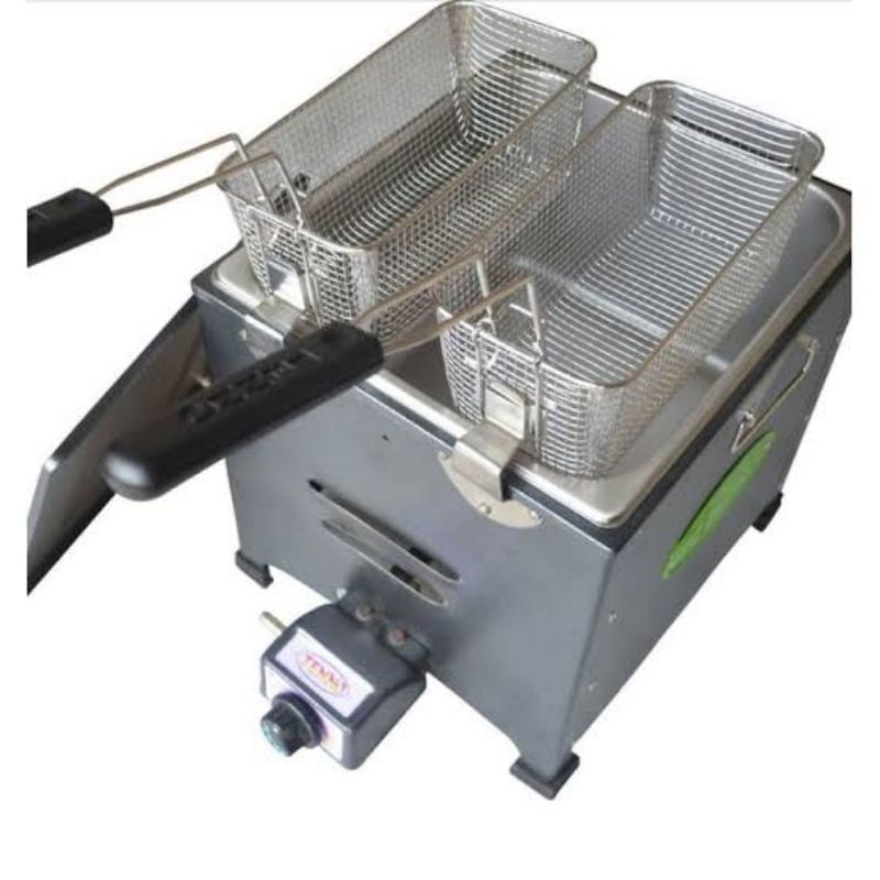ll DEEP FRYER 2 BASKET KERANJANG ALAT PENGGORENGAN COCOK UNTUK MENGGORENG KENTANG FRENCH FRIES FRIED