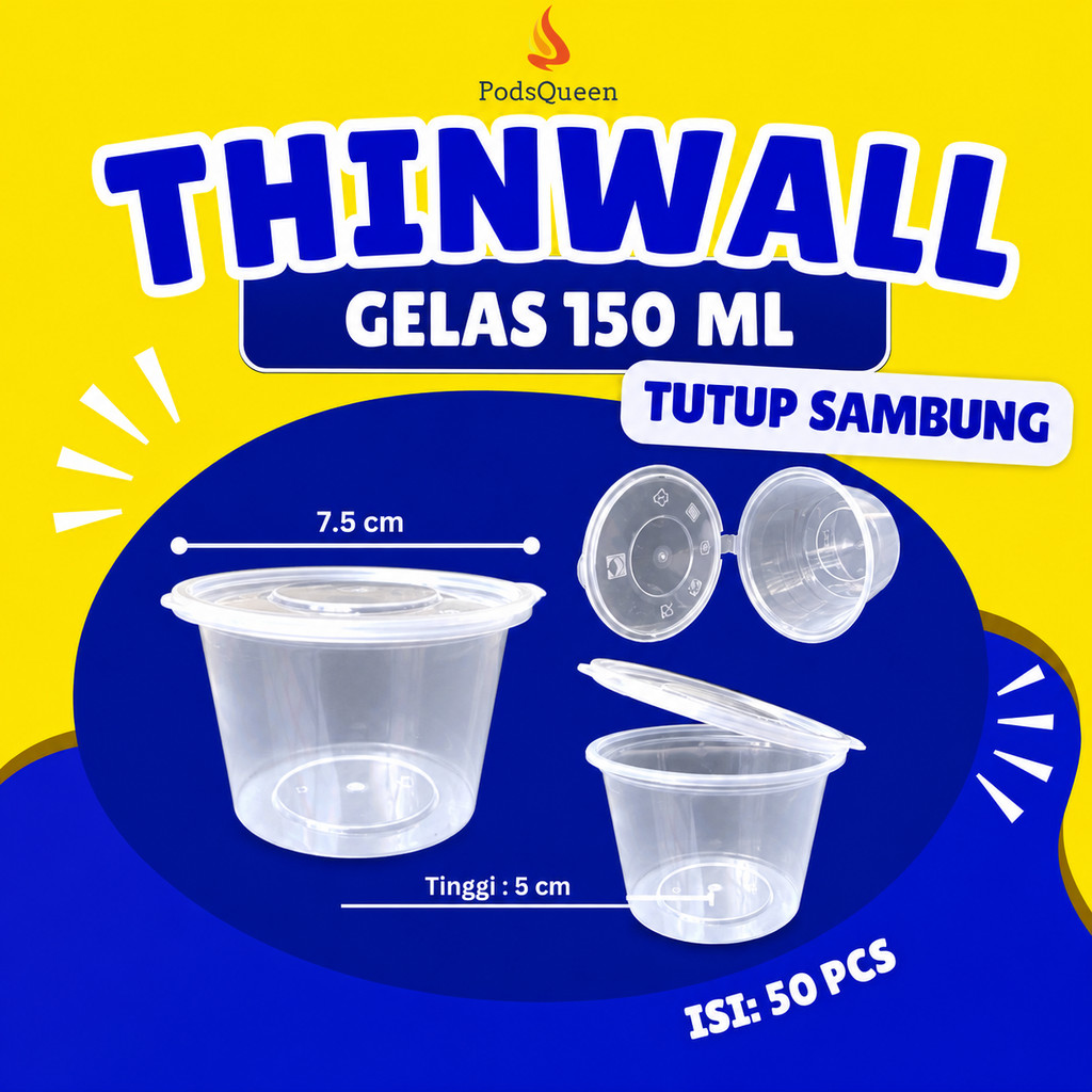 THINWALL 150 ML CUP SAUCE TUTUP SAMBUNG THINWALL 150ML