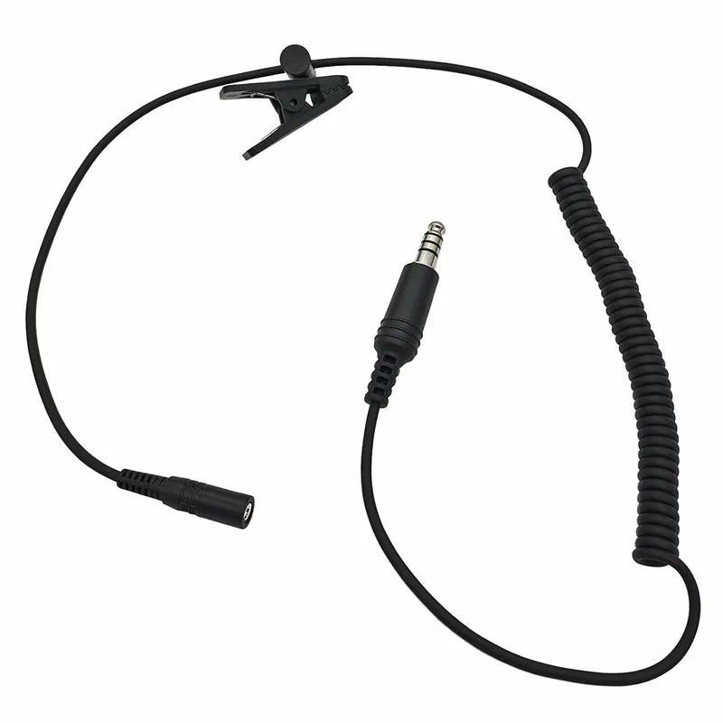 U-174 Adapter U Plug to 3.5mm GA Headset Airplane General Aviation Headphone Coil Extension Cable(7.