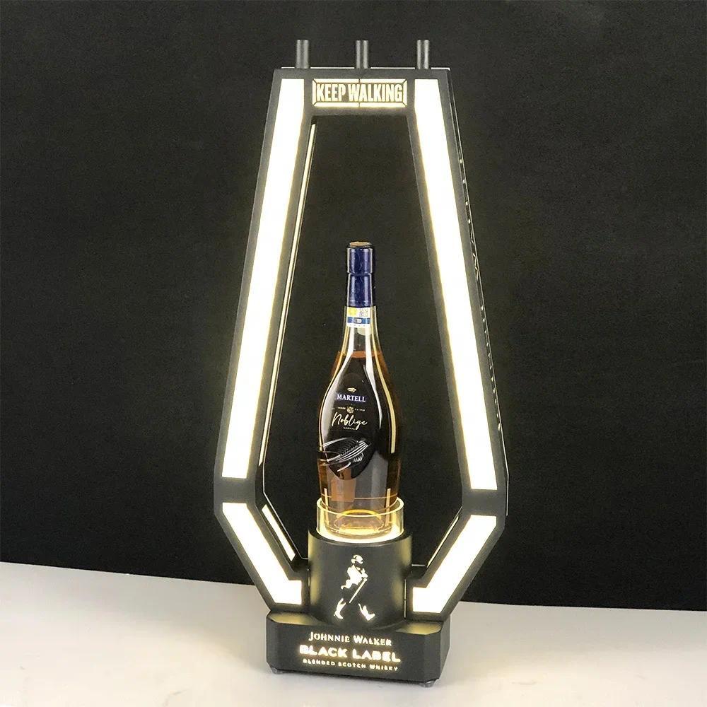 Metal Luxury Johnnie Whisky Cold fireworks Walker Champagne Liquor Bottle Holder Stand Led Whiskey B