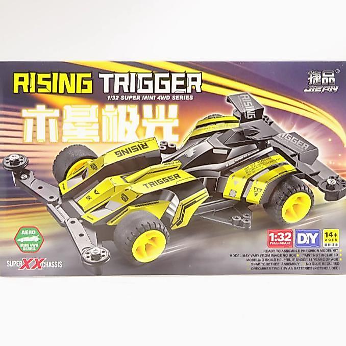 Ready Mainan Rep, Tamiya Mini 4wd Merk Jiepin Rissing Trigger Black Mecha Super XX Chassis