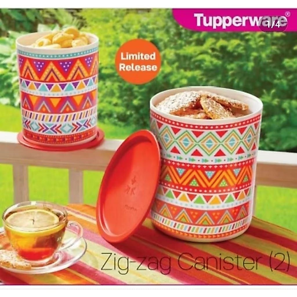 (Ready Medan) Tupperware Zig Zag Canister 2 pcs New