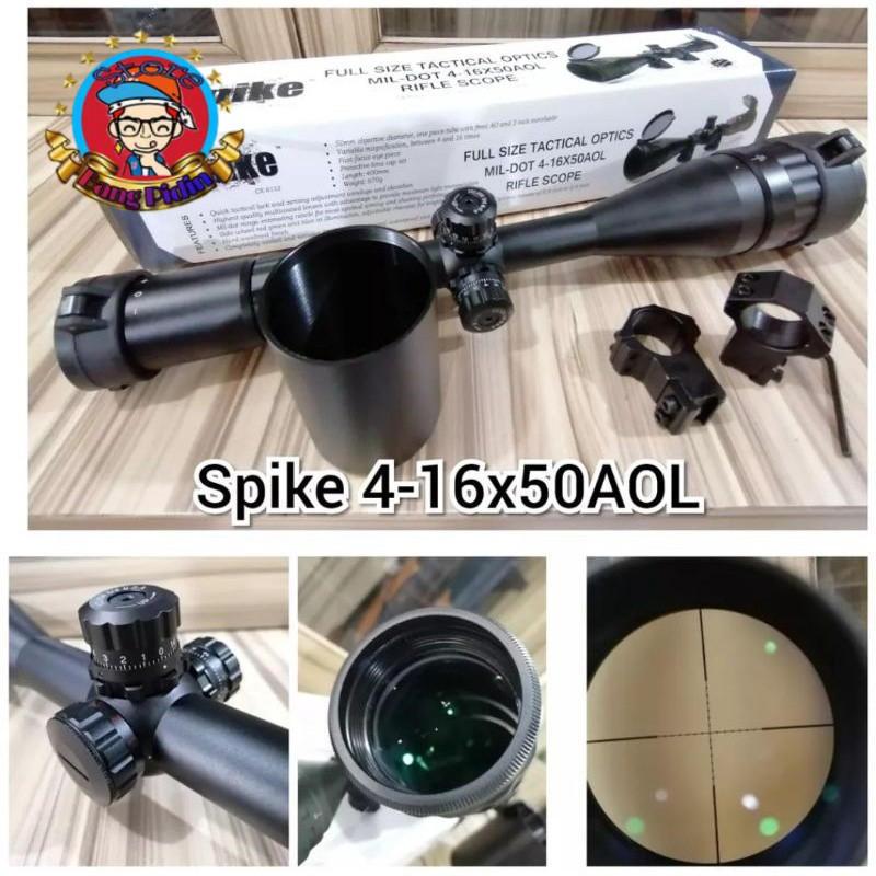 Teleskop Riflescope Teleskope Spike 4-16x50 AOL Spike 3-12×40 AOL Super Jernih Tahan Getar