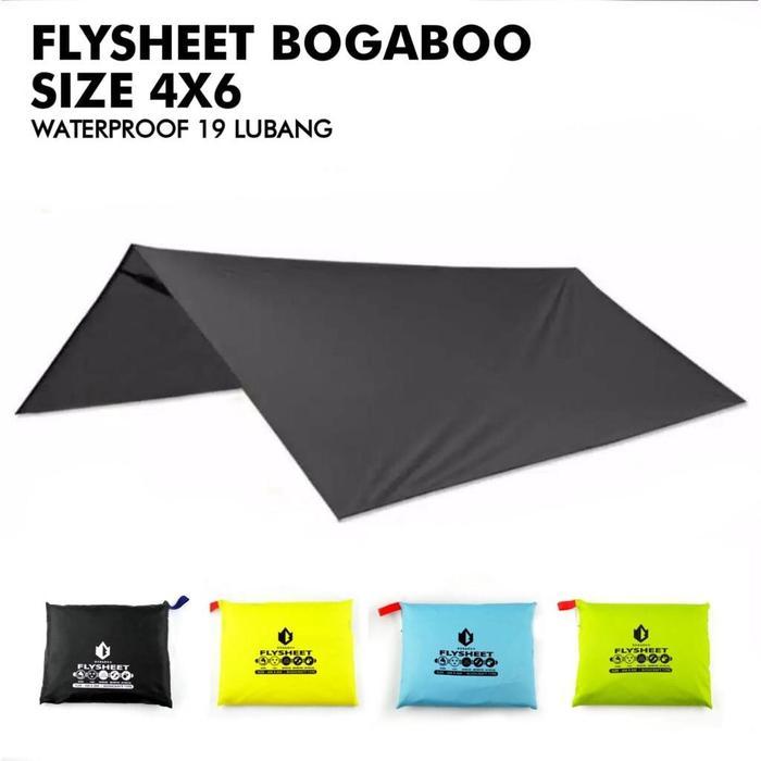 Flysheet Ultralight Waterproof Ukuran 4x6 Meter BOGABOO 19 Lubang - Hitam