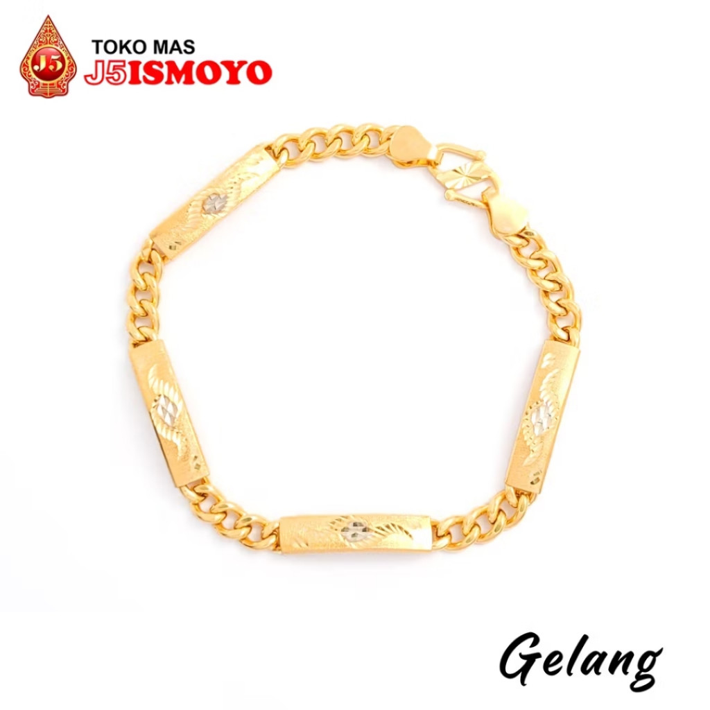 Gelang Emas Rantai Plat 4 J5 Ismoyo
