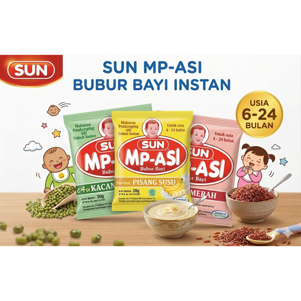 SUN BUBUR MPASI 20g RENCENG / SUN BUBUR MP-ASI / bubur bayi / bubur bayi instan