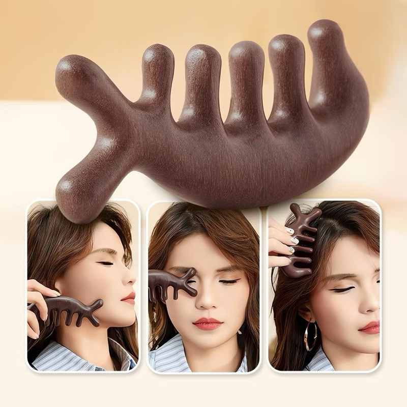 ONLINE MINISO SO Sisir Kayu Sisir Pijat Akupuntur HAIR BRUSH MASSAGING Sisir Rambut Kayu
