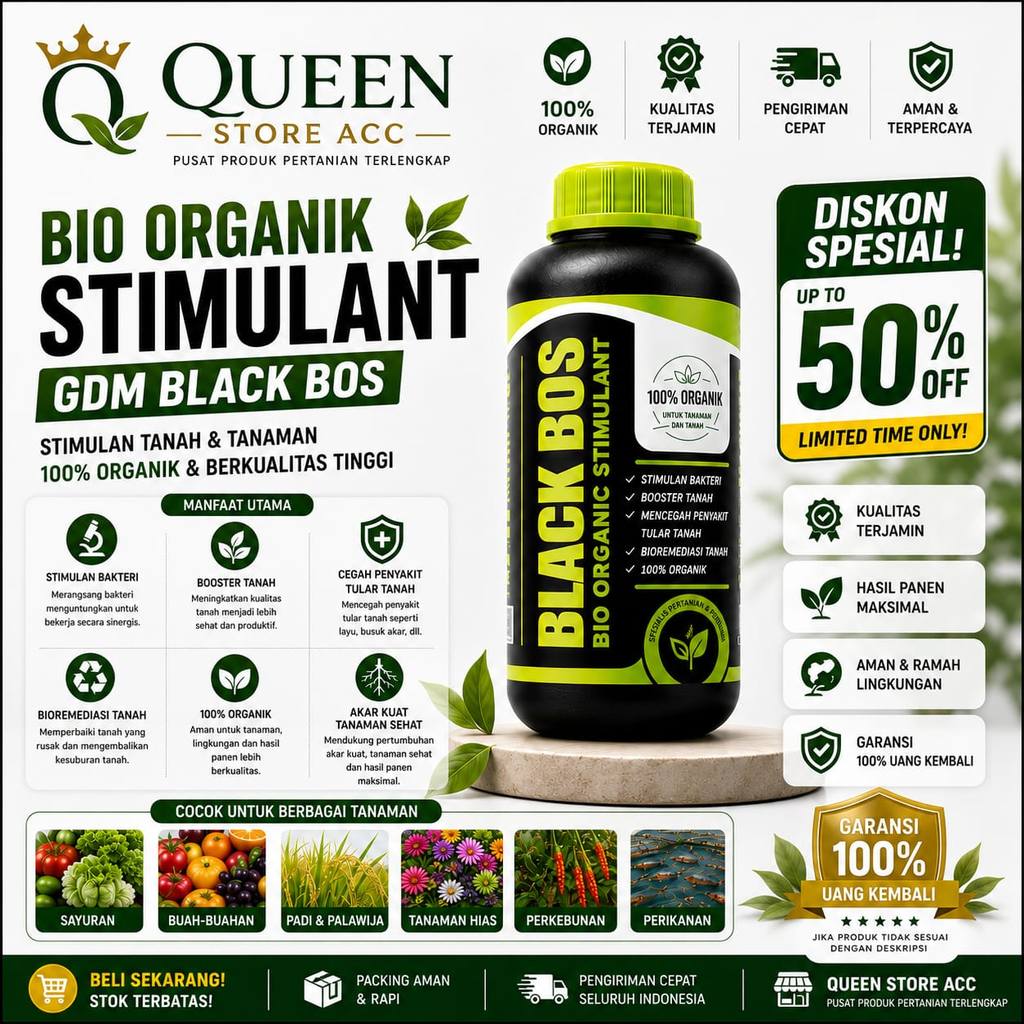 [NEW] Bio Organic Stimulant GDM Black BOS 1Kg Pupuk Organik Cair Perangsang Akar Booster Tanah Penyu