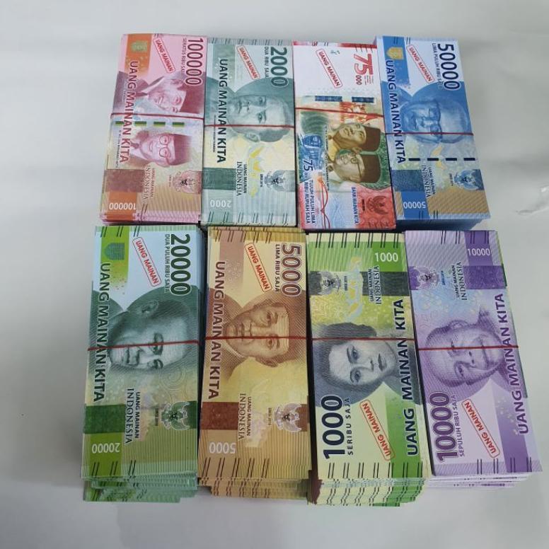 Uang mainan monopoli asli isi sekita 1000 lembar campur duit duitan mainan Sale