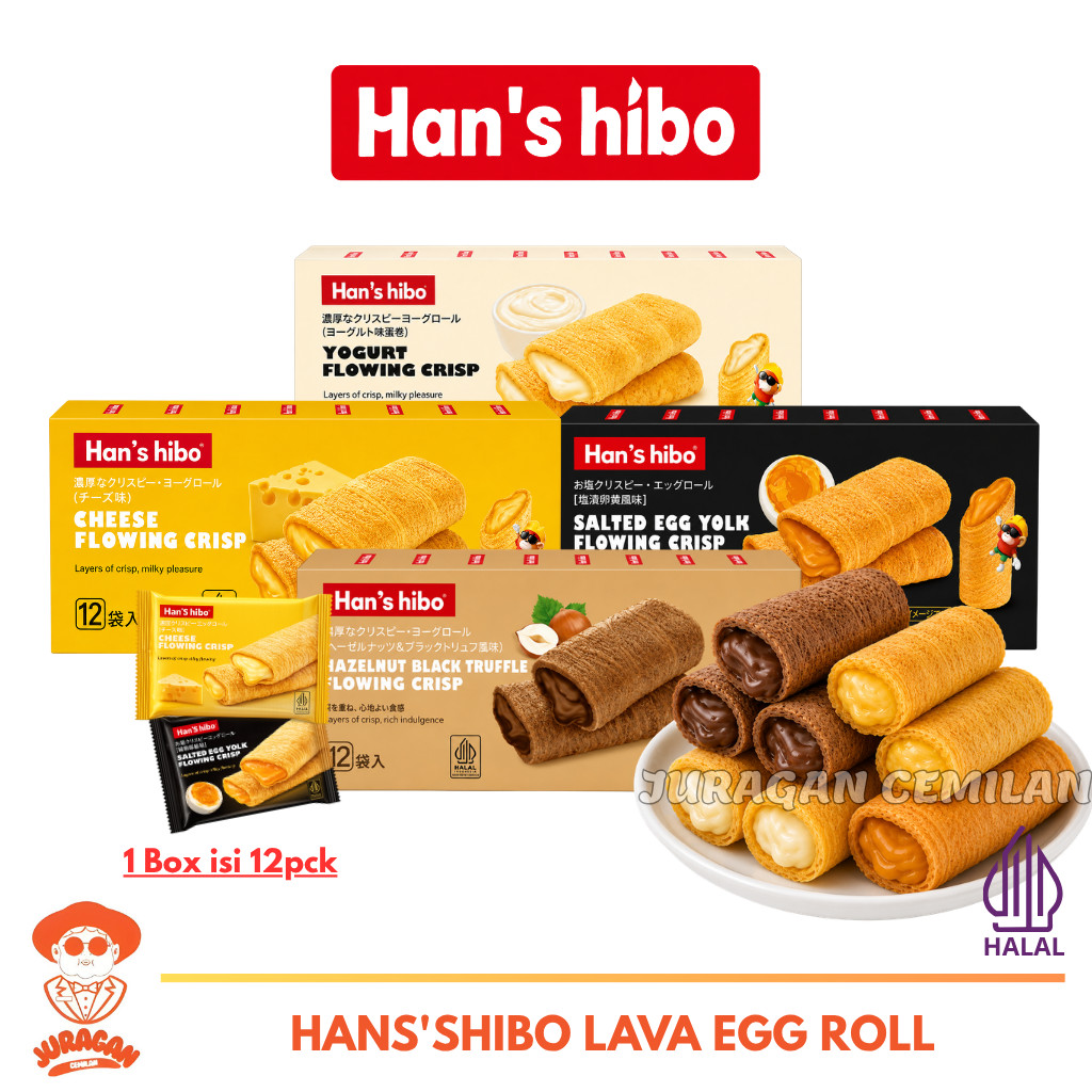 Hanshibo Egg Roll Isi Hazelnut, Salted Egg, Cheese & Yogurt Halal