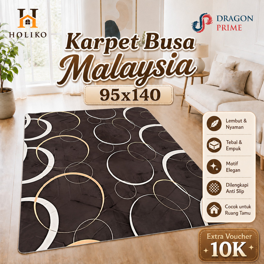 HOLIKO Karpet Busa Malaysia 95x140 Dragon Prime Minimalis Anti Licin