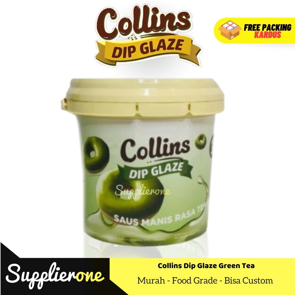 Collins Dip Glaze Greantea 1kg / Dip Glaze / Dip Glaze Collins / Toping Donat / Toping Es kulkul /To