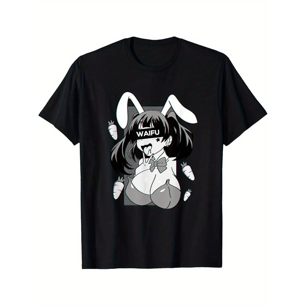 Ahegao T Shirt Lewd Anime Shirt And Rabbit Cosplay Gift T-shirt
