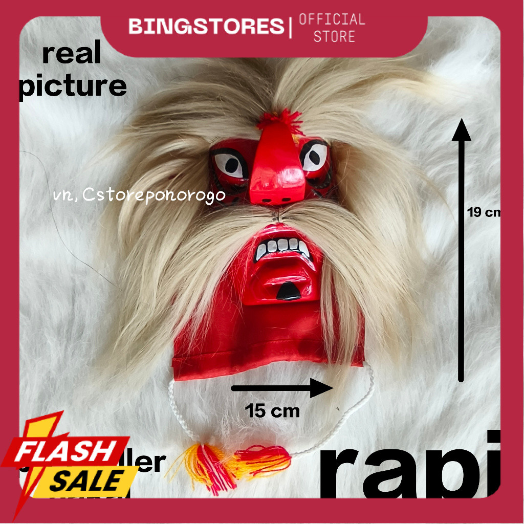 GANONGAN BIASA SINTETIS / topeng ganong / topeng bujang ganong / gedruk / jaranan / barongan / baron