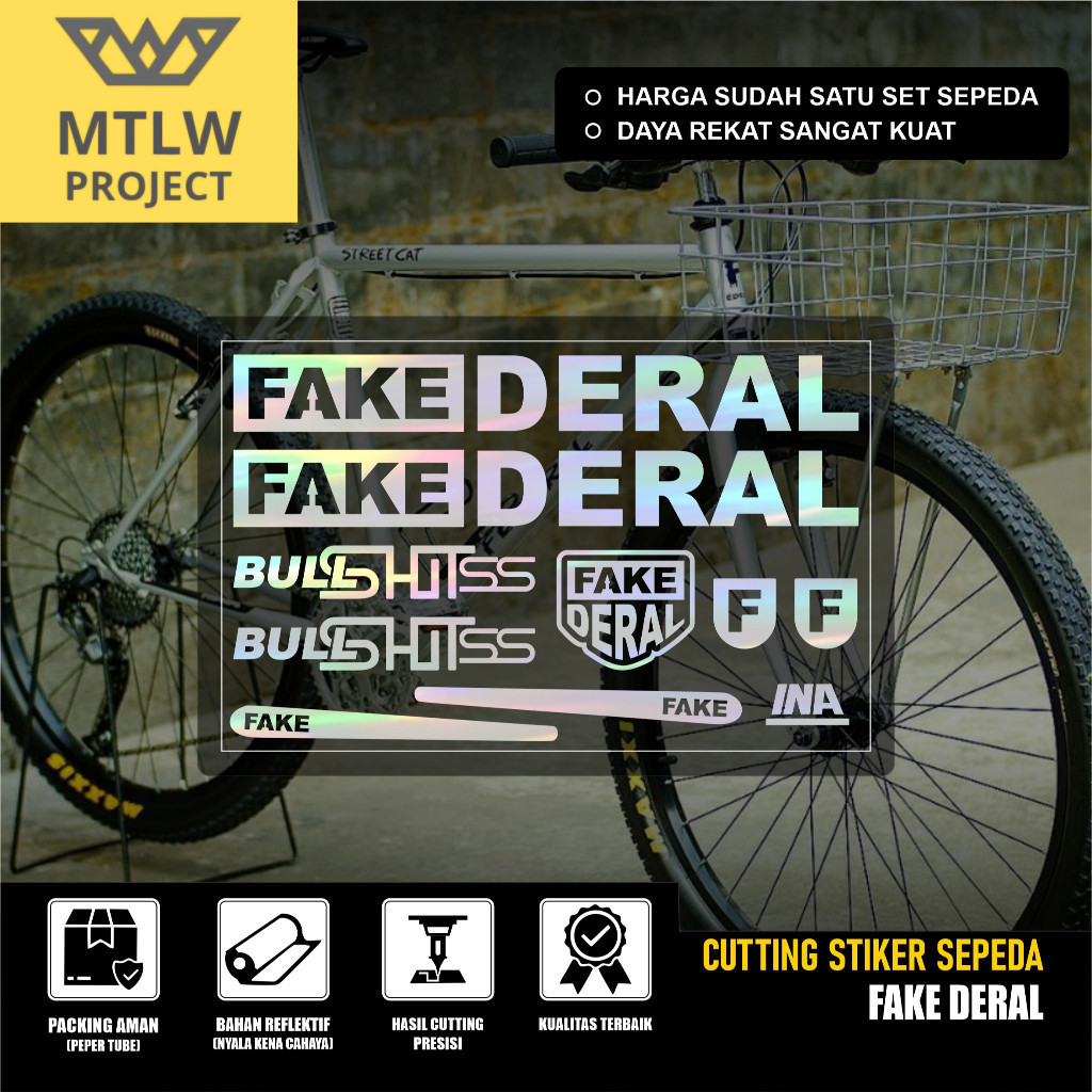 Cutting Sticker Sepeda Fakederal Bullshitss Frame Federal Commuter Bike Kalcer Set