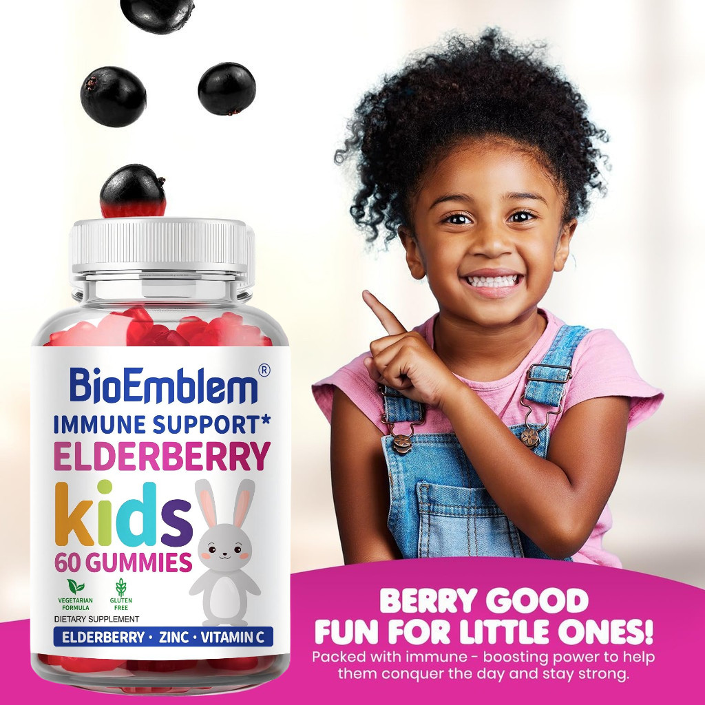 Permen Elderberry untuk Anak-anak & Balita - Peningkat Sistem Kekebalan Tubuh - Dukungan Kesehatan
