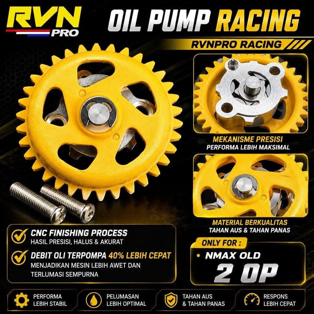 OIL PUMP RACING POMPA OLI RVN RACING NMAX OLD 2 DP NMAX LAMA RVNPRO RACING
