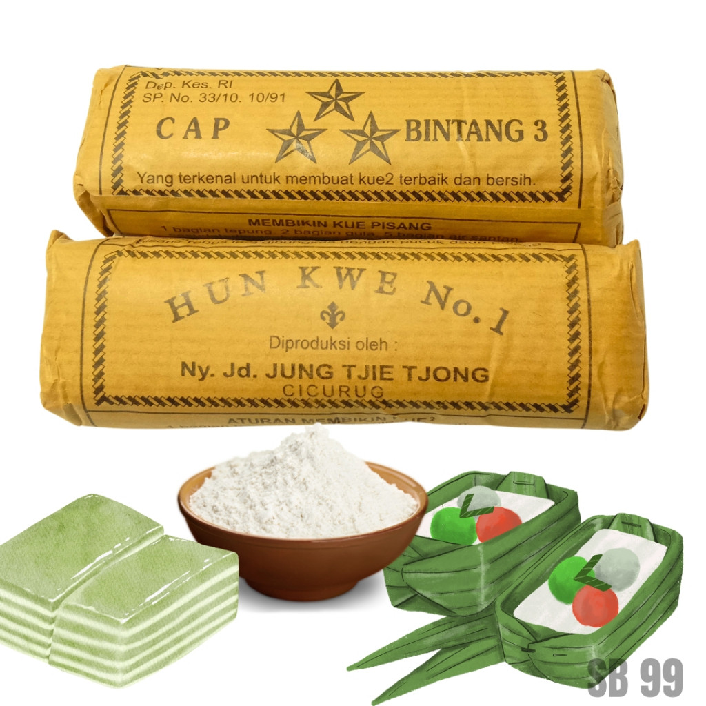 Tepung HUNKWE cap BINTANG 3 kemasan 90gram