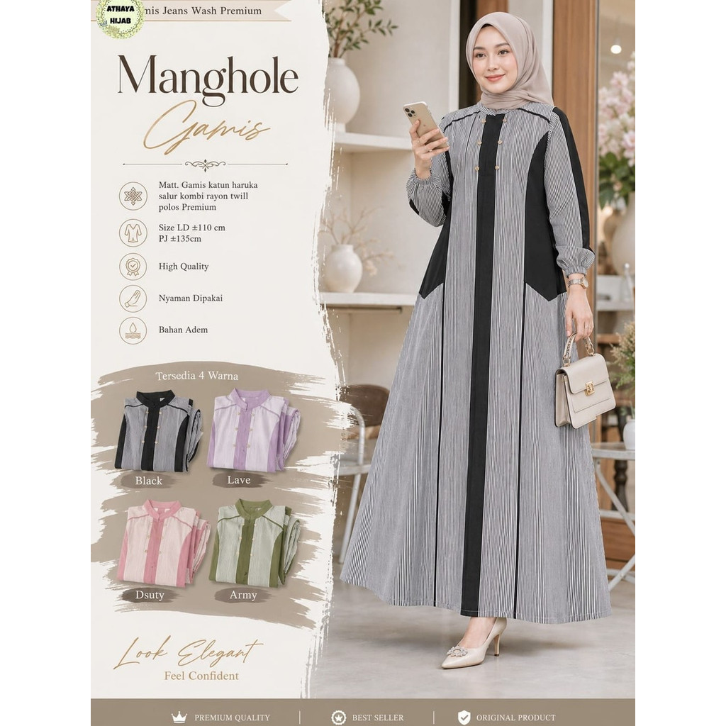 2708    MANGHOLE GAMIS by AtHAYA   FASHION ORI SOLO // NOVIISTUFF