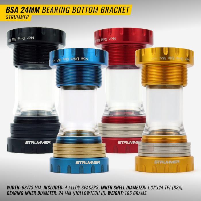 Bottom Bracket BB Strummer BSA HT2 Taiwan Steel/Ceramic Shimano MTB Road - Ceramic - Black