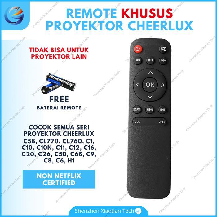 New Remote Control Khusus Proyektor Cheerlux  Tipe Non Netflix Certified dan Netflix Certified | Rem